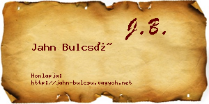 Jahn Bulcsú névjegykártya